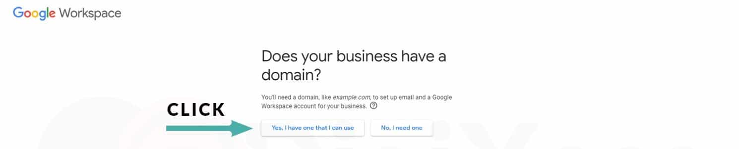 Google Workspace choose if you have domain