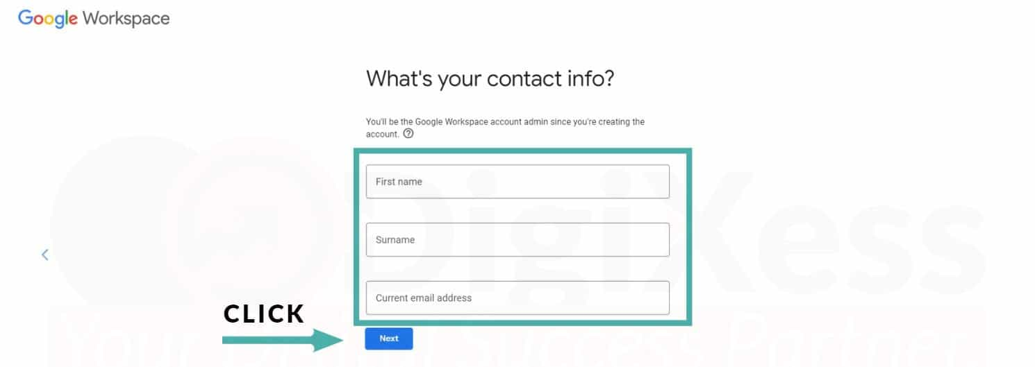 Google Workspace add admin info