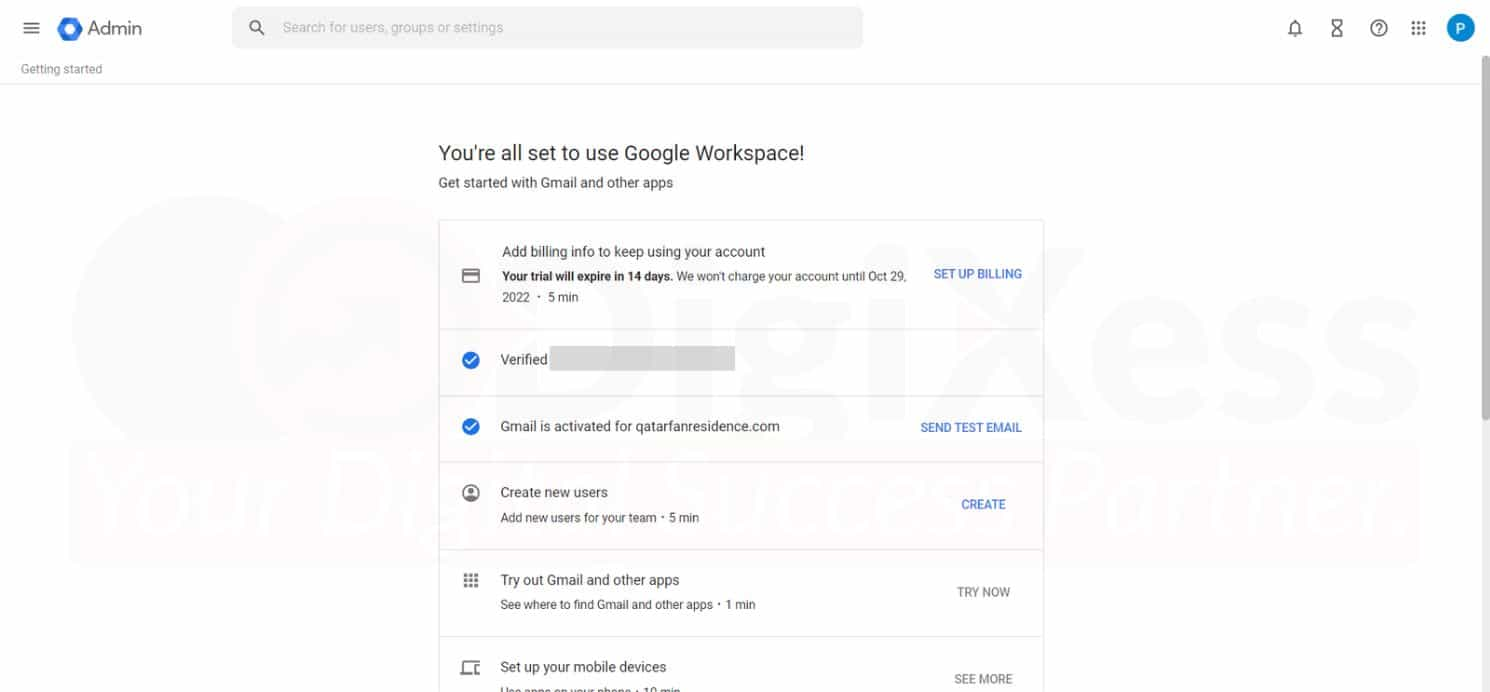 Google Workspace Welcome page