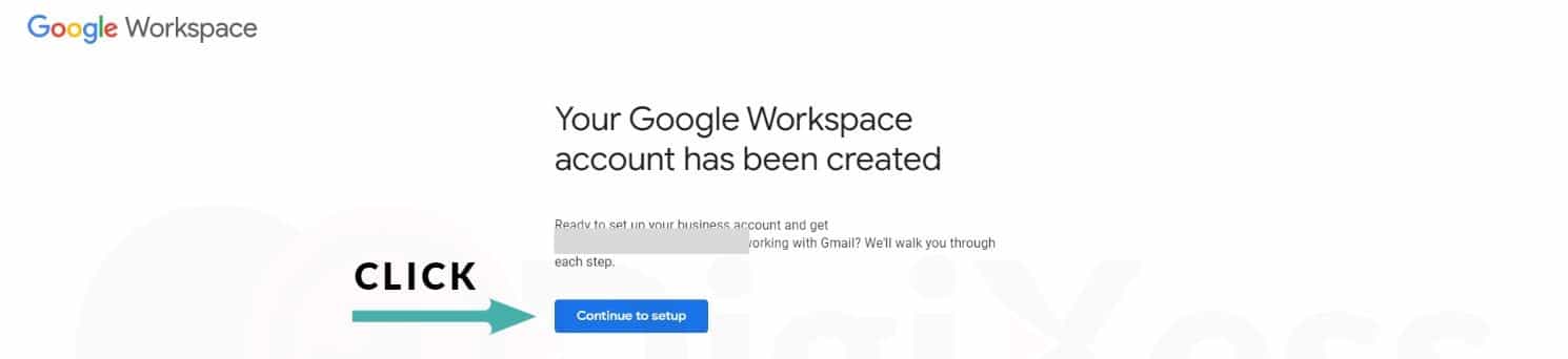 Google Workspace account created