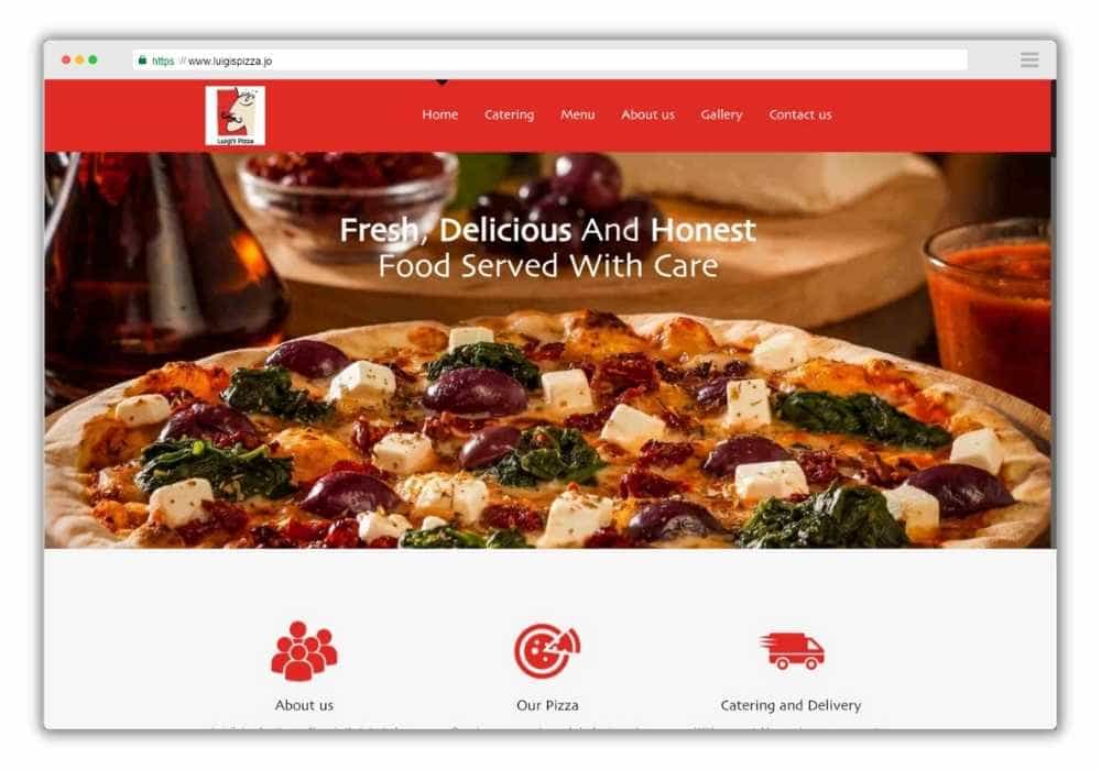 Pizza Restaurant website screenshot